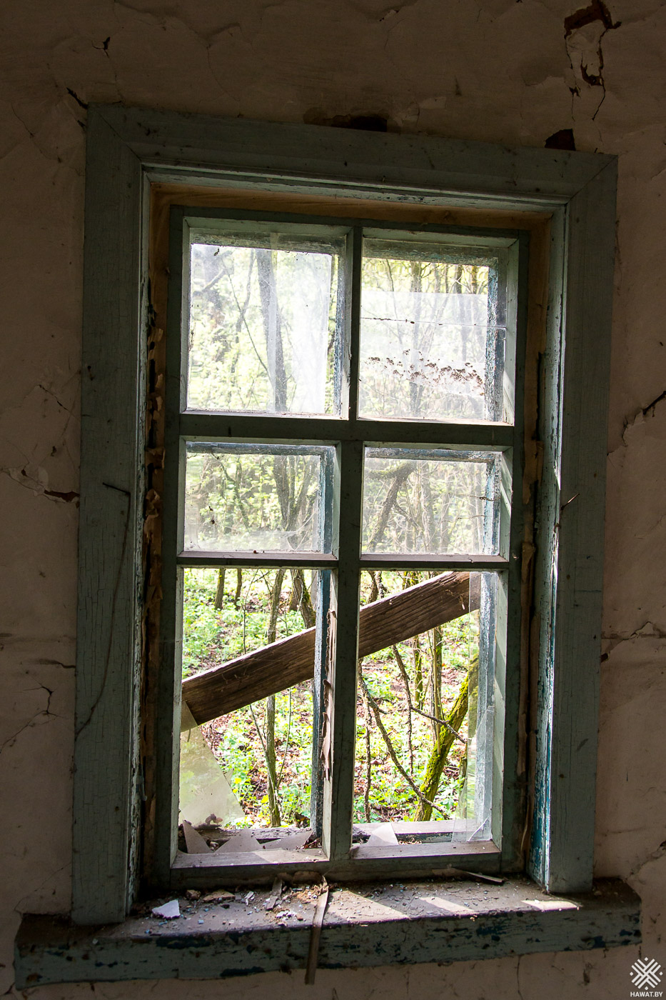 Окно заброшенного здания
