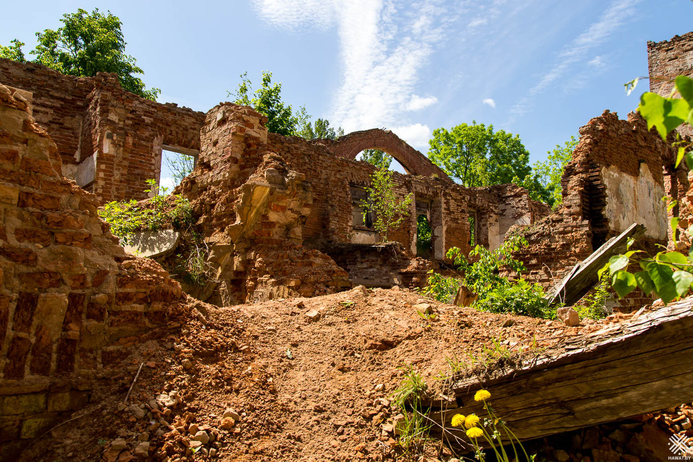 Руины усадьбы В Оболе